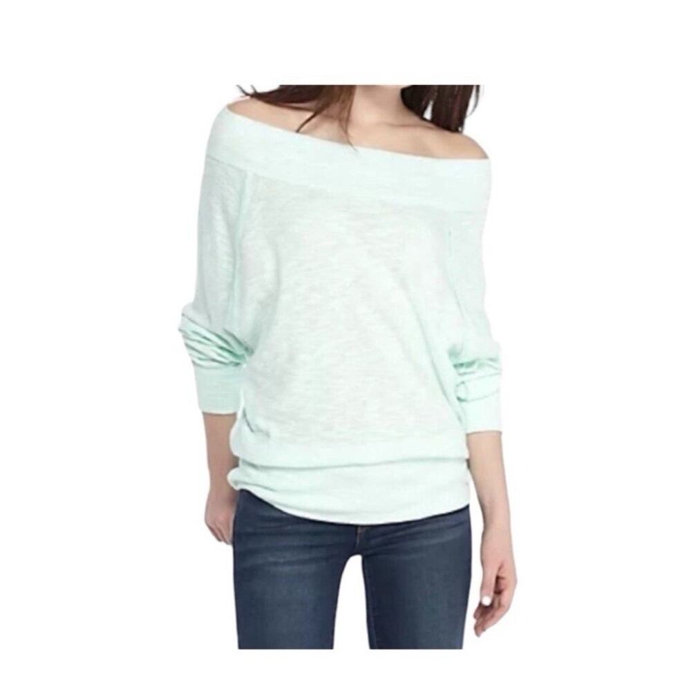 We The Free Off The Shoulder Palisade Mint Top Size Medium Beachy Vacation Coast